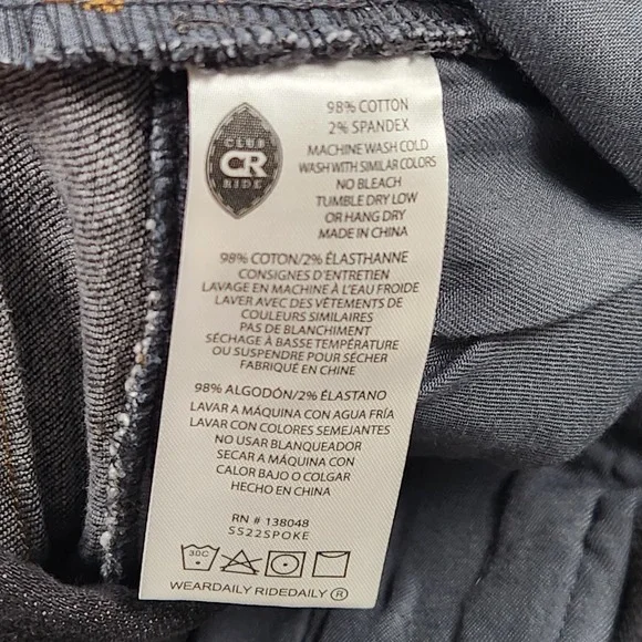 Club Ride Jeans 32x32 Gray Black Cycling Commuter Denim Stretch Reflective - Picture 9 of 13